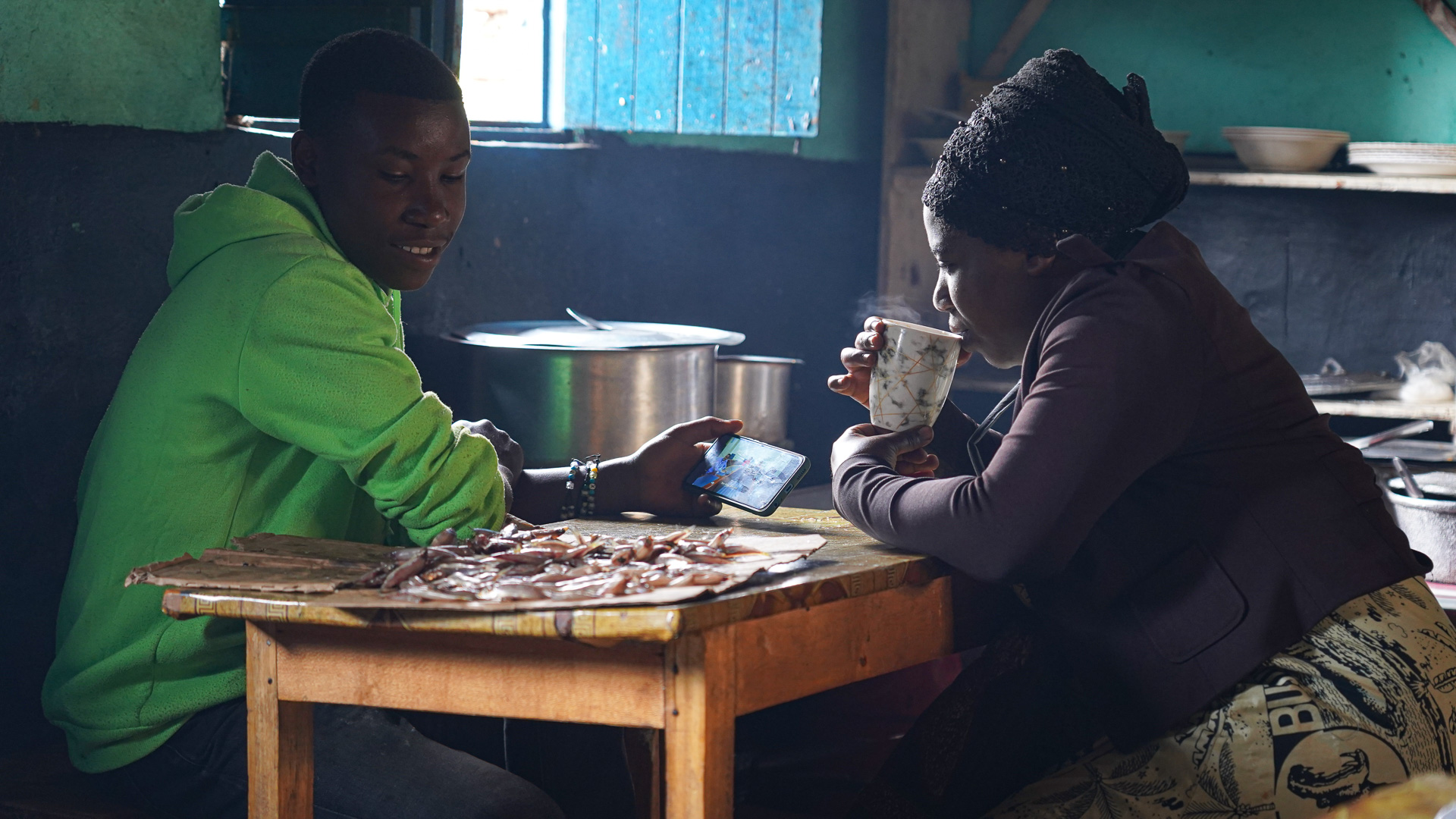 Petit restaurant local au Rwanda, chez Mama Happy