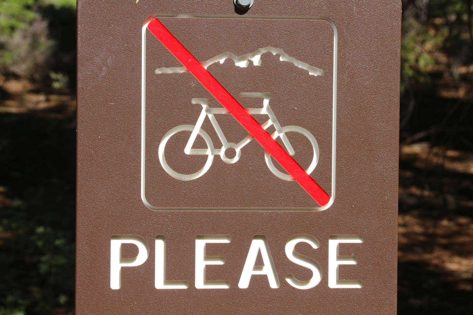 panneau interdit au vélo en Californie